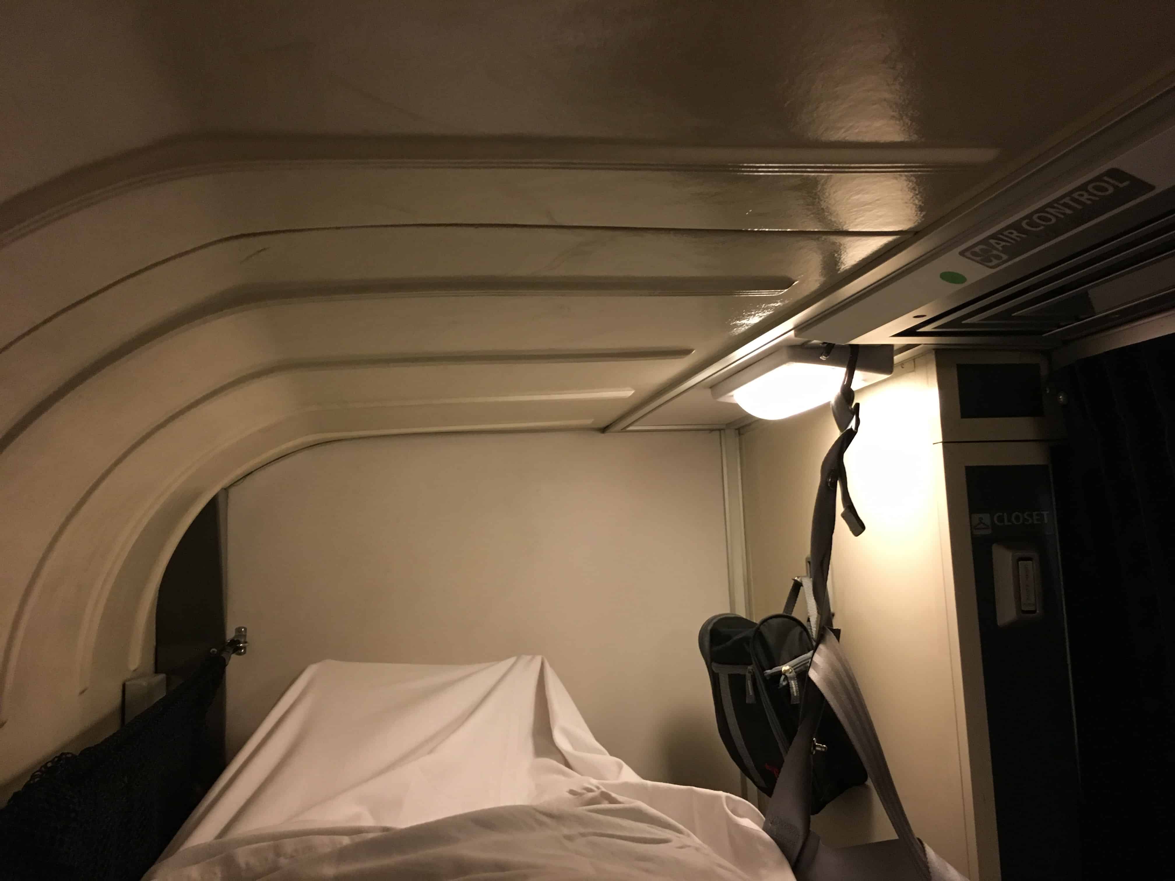 Top bunk on the Amtrak Empire Builder from Seattle to Chicago