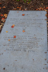Colonel Sanders' grave at Cave Hill Cemetery in Louisville, Kentucky