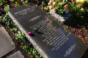 Muhammad Ali's grave at Cave Hill Cemetery in Louisville, Kentucky