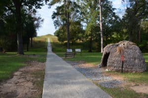 Path to Earth Lodge at Ocmulgee Mounds in Macon, Georgia