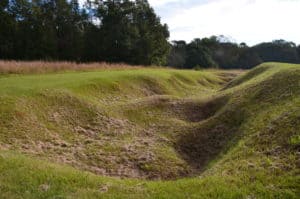 Trench at Ocmulgee Mounds in Macon, Georgia