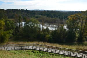 Wetlands from the Great Temple Mound at Ocmulgee Mounds in Macon, Georgia