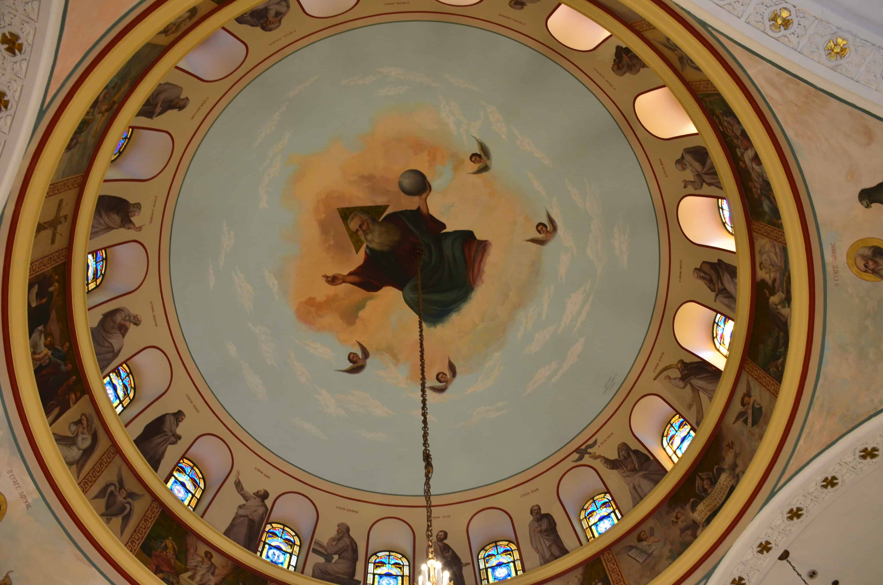 Dome of St. Nicholas Greek Orthodox Cathedral in Tarpon Springs, Florida