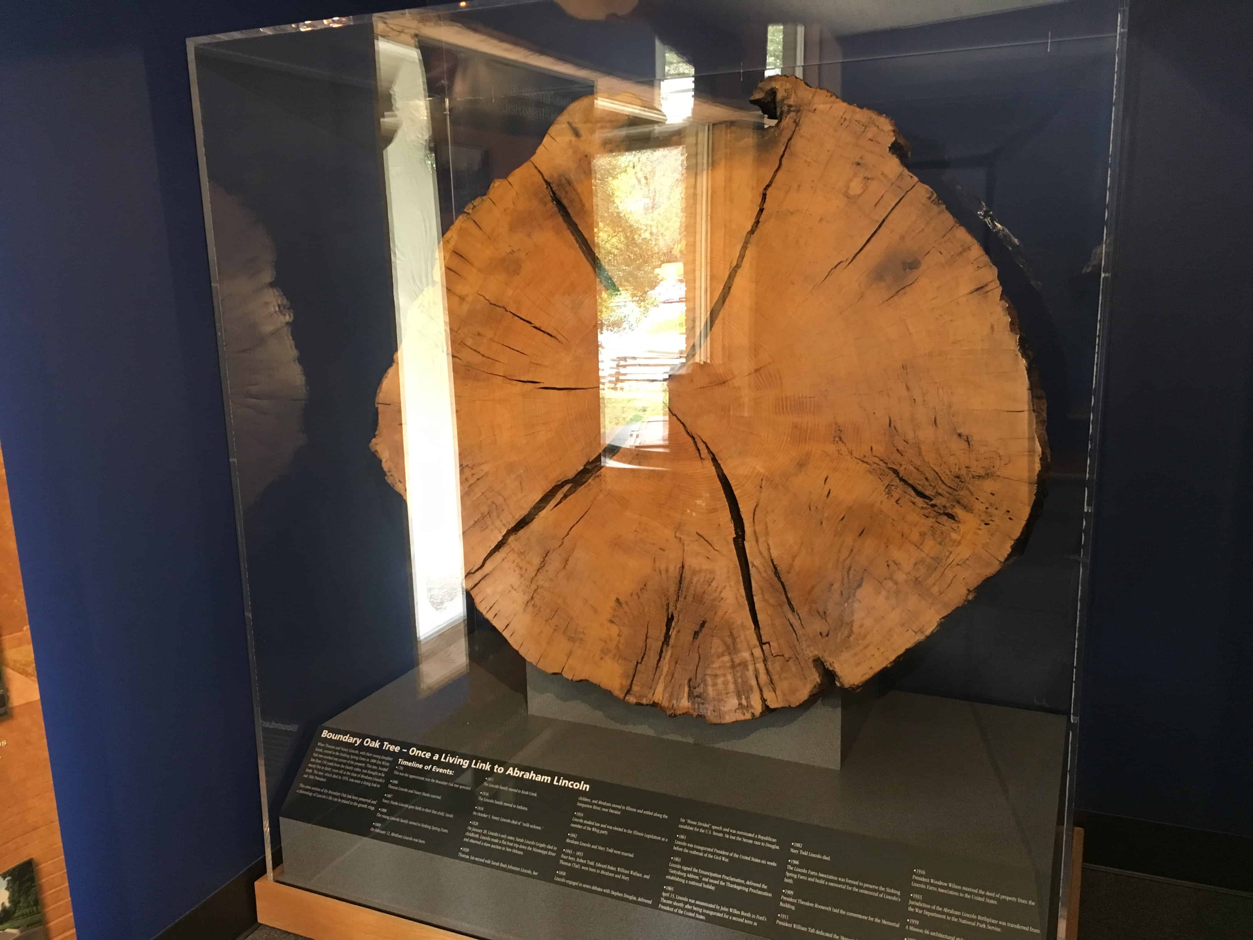 Boundary Oak at the visitor center at Abraham Lincoln Birthplace National Historical Park in Kentucky