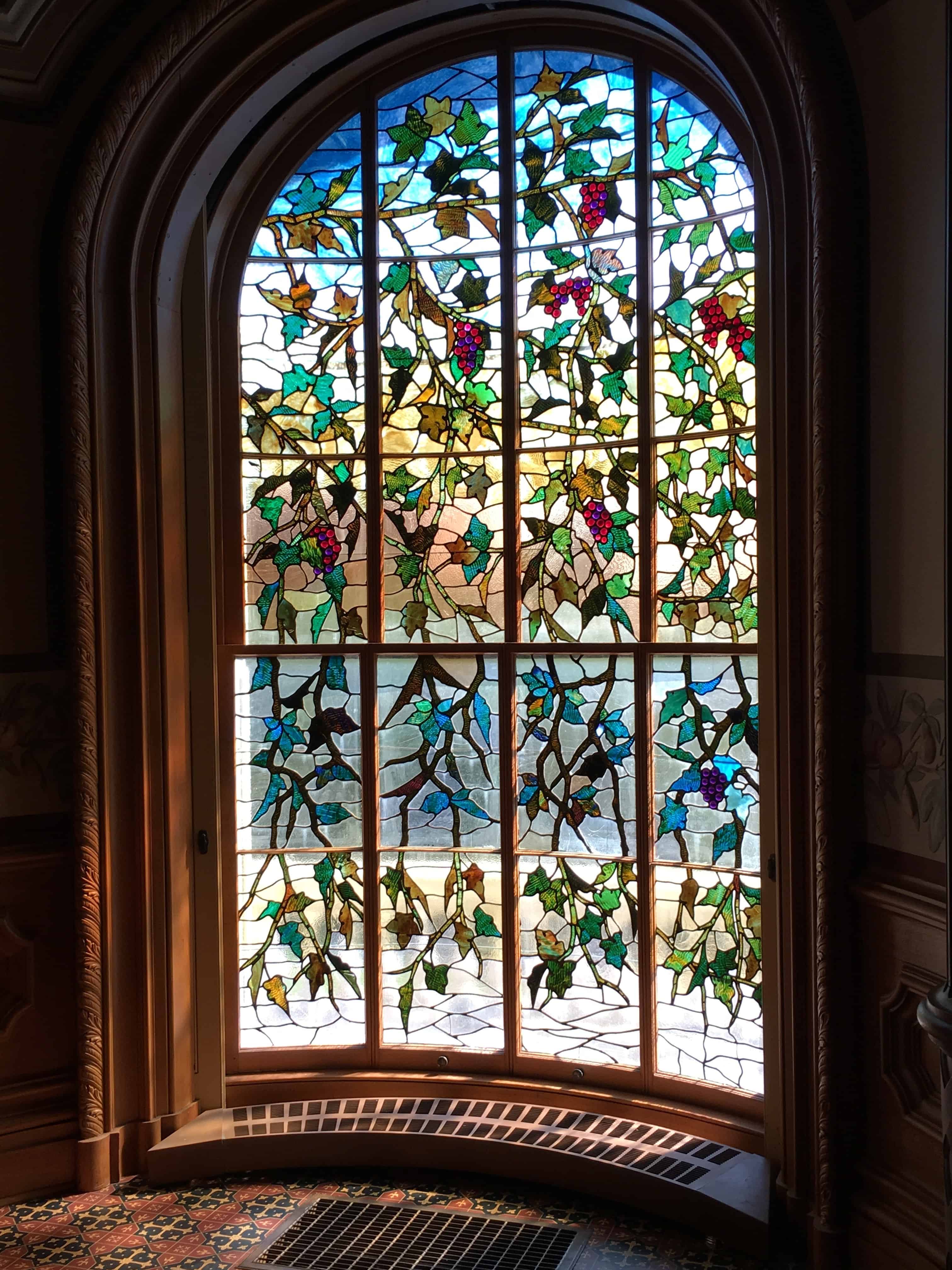 Stained glass window in the Hay House in Macon, Georgia