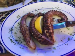 Octopus at Hellas Restaurant in Tarpon Springs, Florida