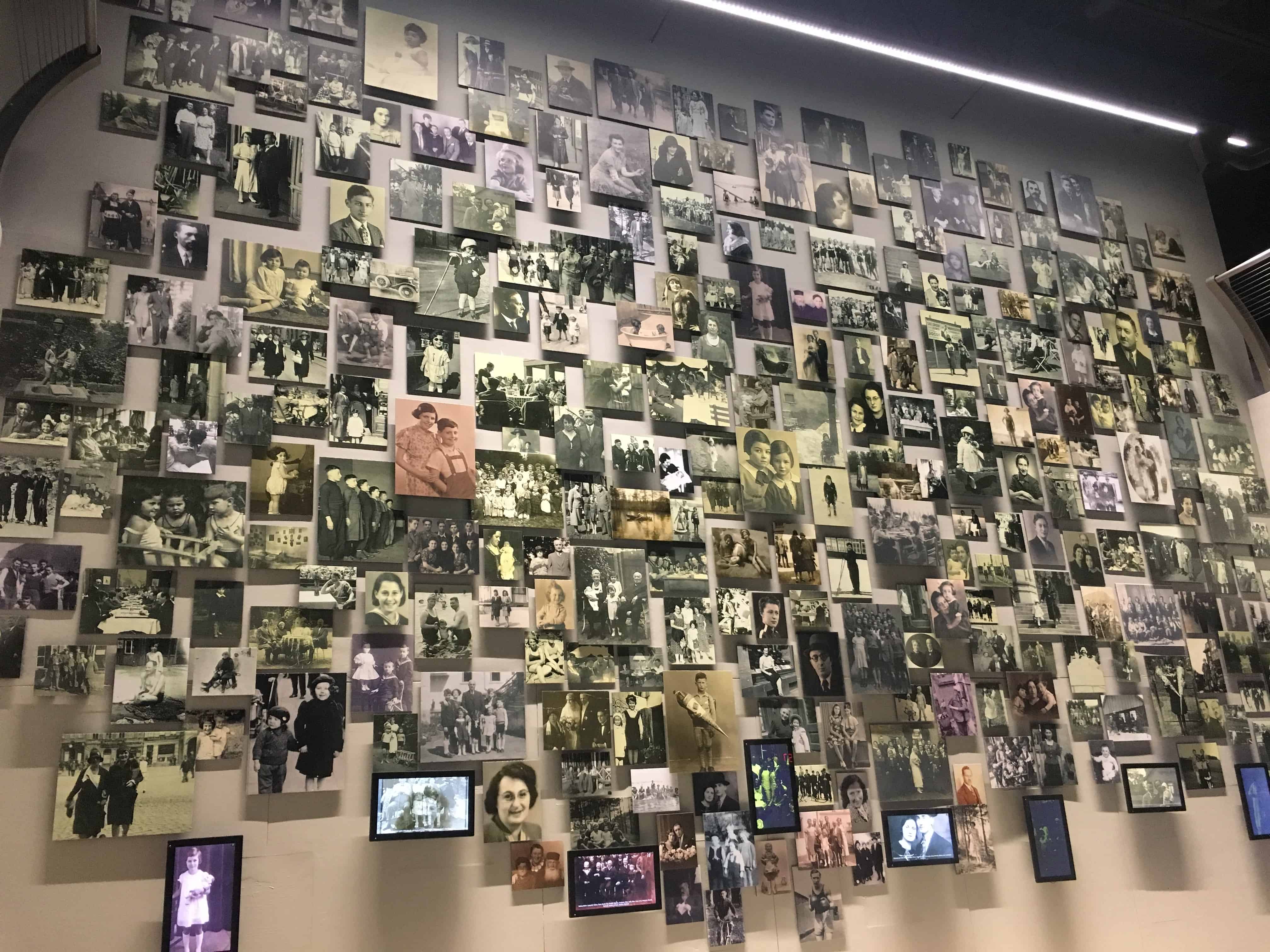 Wall of photos at the Florida Holocaust Museum in St. Petersburg, Florida
