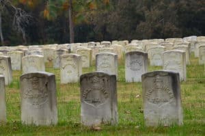 Graves of Union soldiers at Andersonville National Cemetery in Georgia