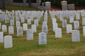 Modern burials at Andersonville National Cemetery in Georgia