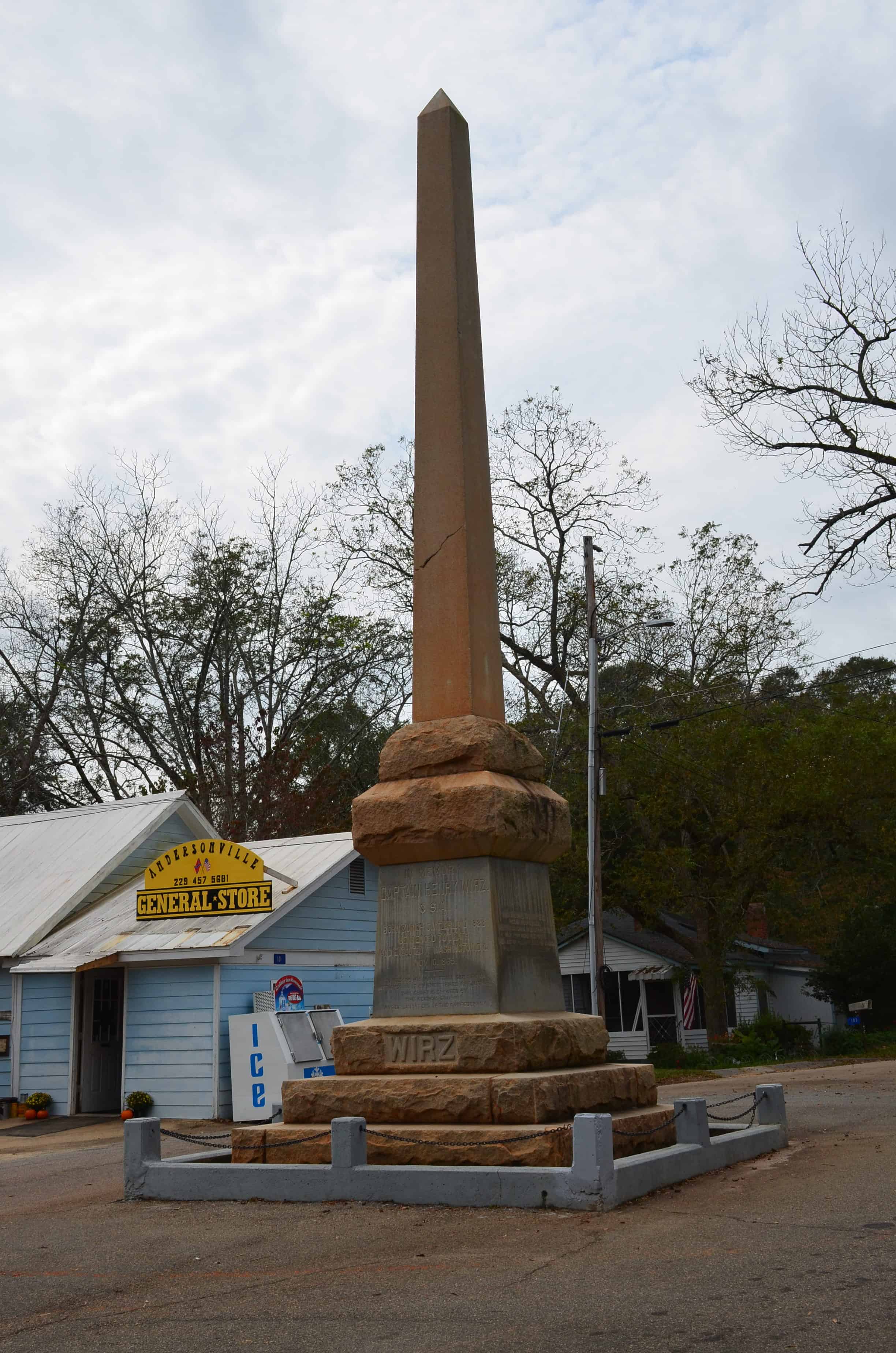 Wirz monument in Andersonville, Georgia