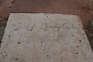 Jimmy Carter's handprint at Jimmy Carter's Boyhood Farm, Jimmy Carter National Historical Park in Georgia