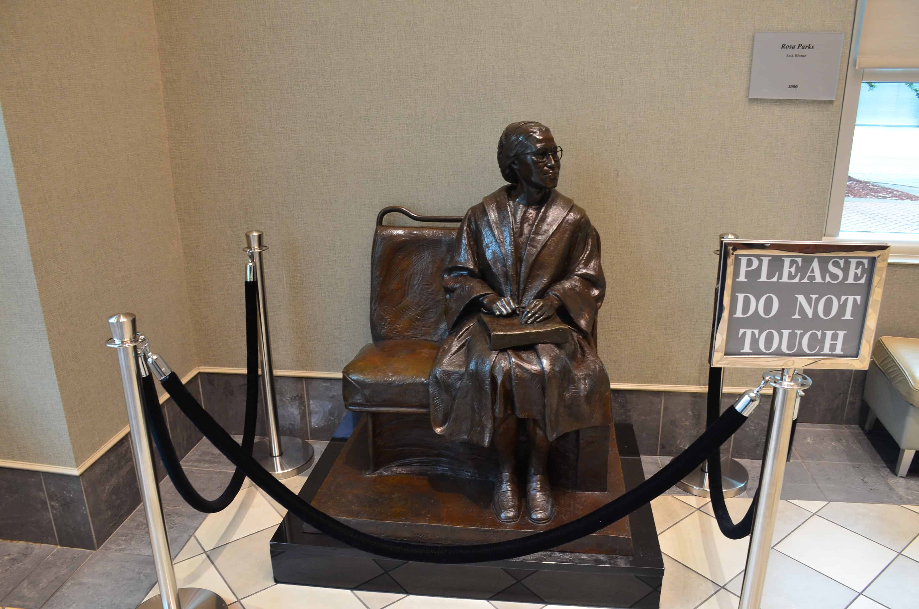 Rosa Parks statue at the Rosa Parks Library and Museum in Montgomery, Alabama