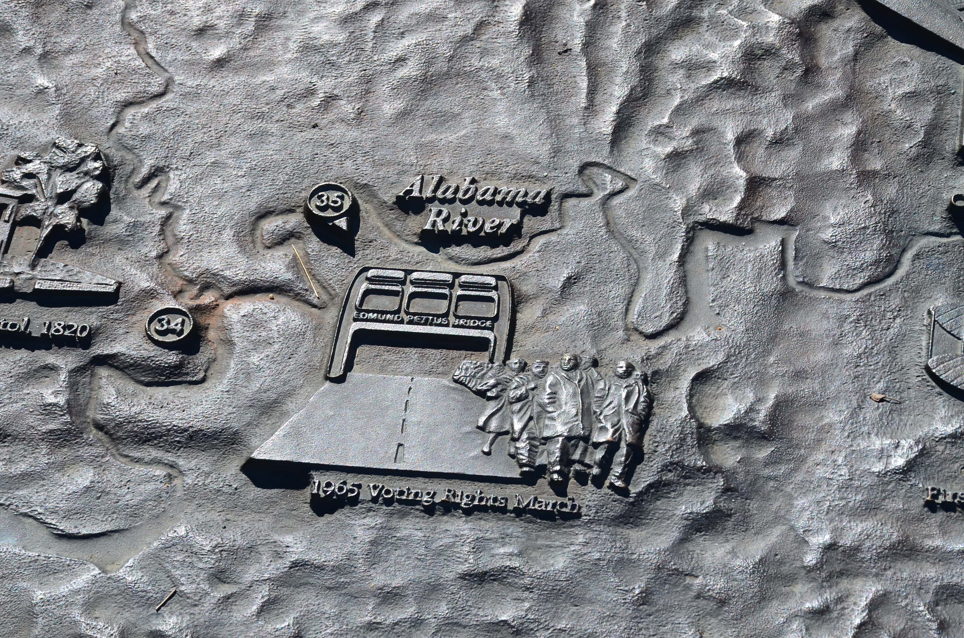 Selma on the Relief map of Alabama in Montgomery, Alabama