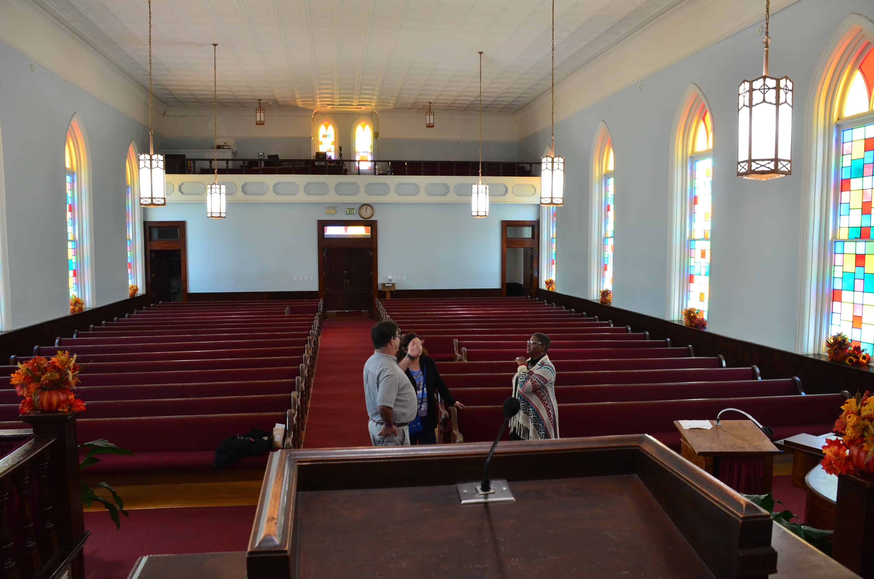 View from the pulpit at Dexter Avenue King Memorial Baptist Church in Montgomery, Alabama