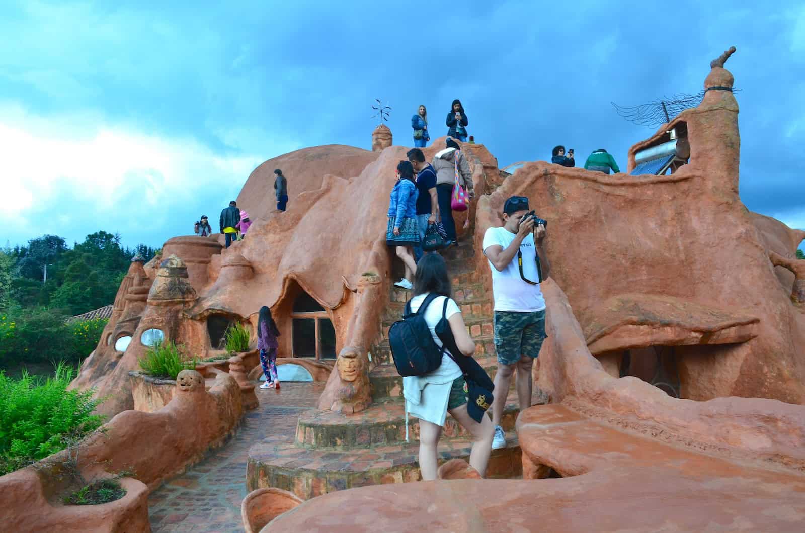 Stairs to the rooftop at Casa Terracota in Villa de Leyva, Boyacá, Colombia