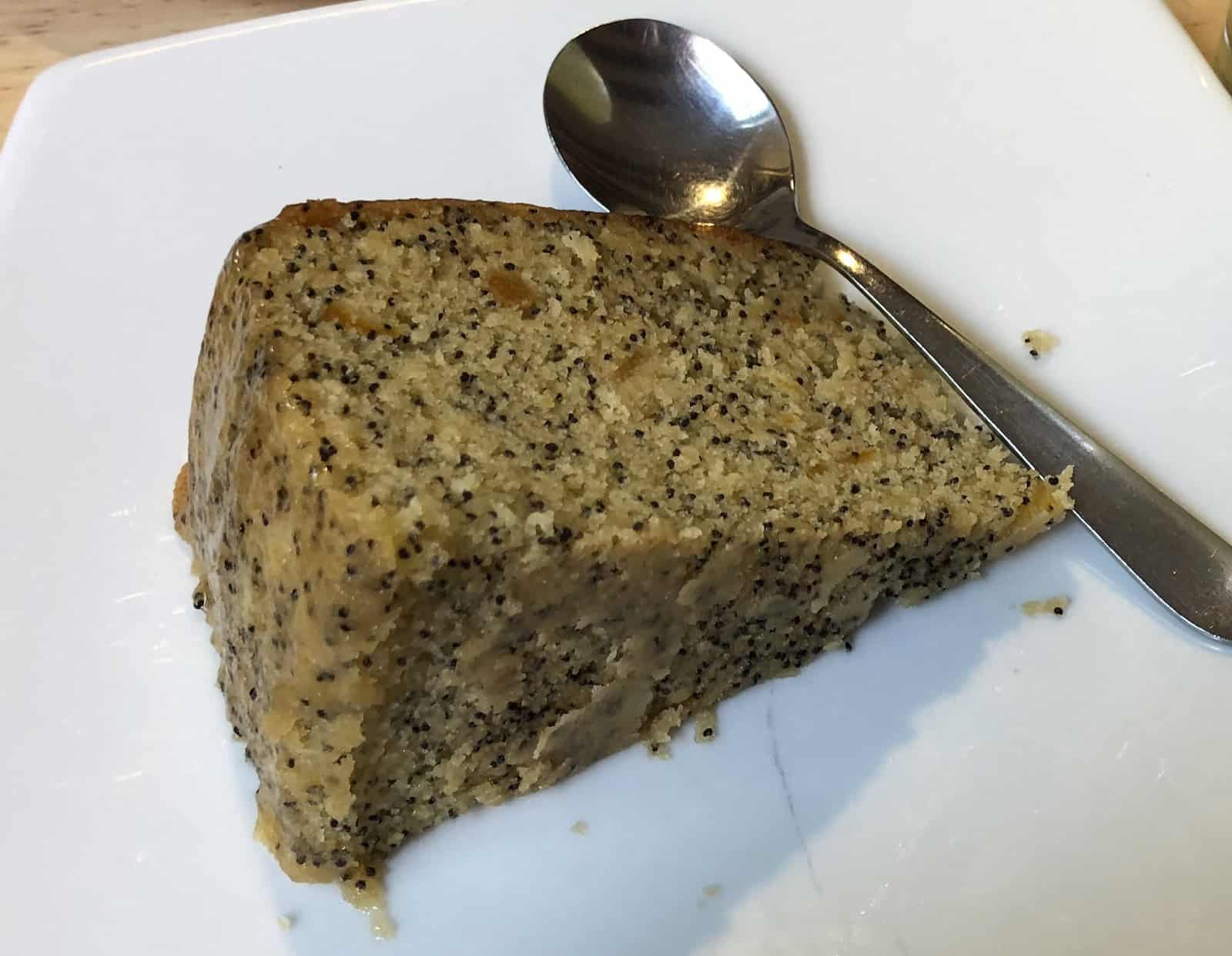 Orange poppyseed cake at Casadulce