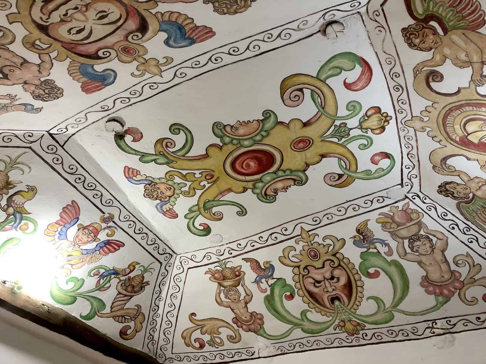 Dining room ceiling at the Luis Alberto Acuña House Museum in Villa de Leyva, Boyacá, Colombia