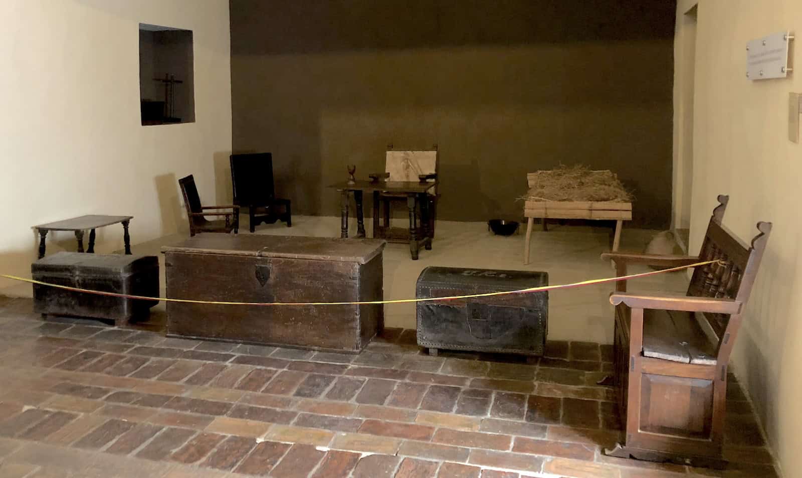 Replica prison cells at the Antonio Nariño House Museum