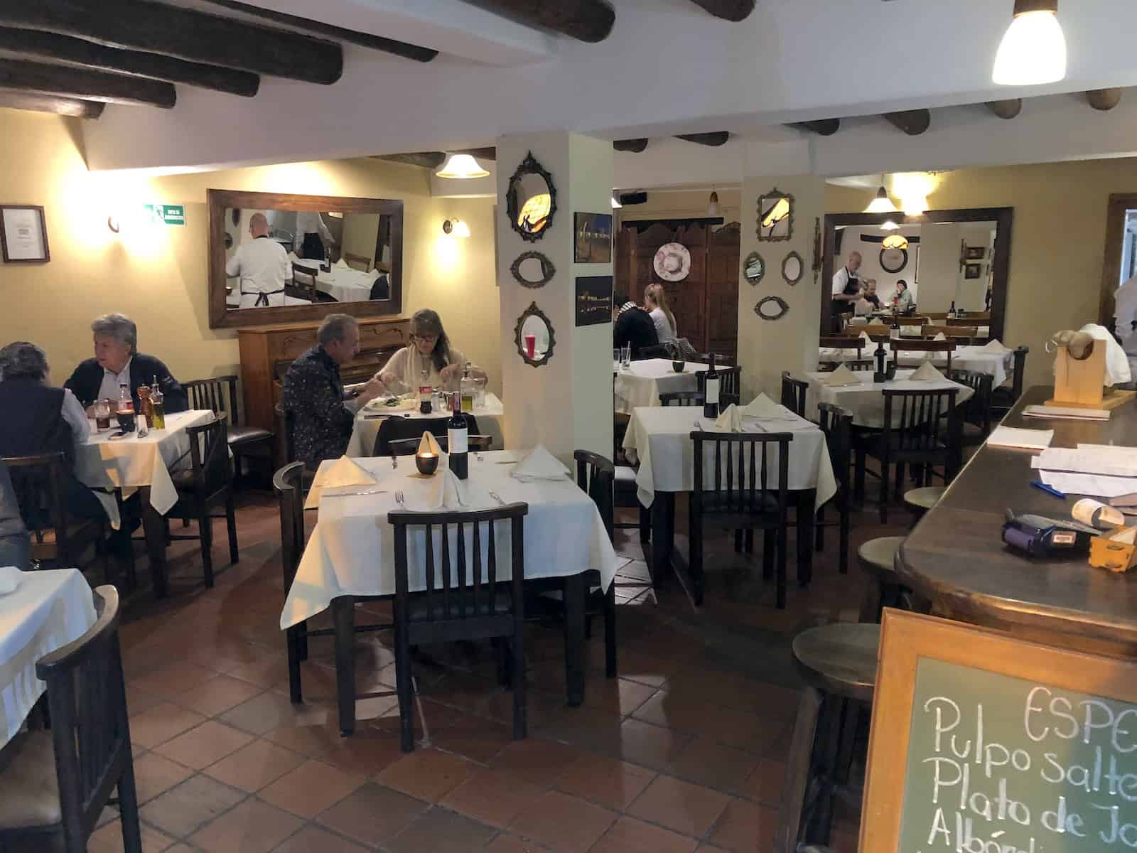 Dining room at El Rincón Gourmet de la Villa in Villa de Leyva, Boyacá, Colombia