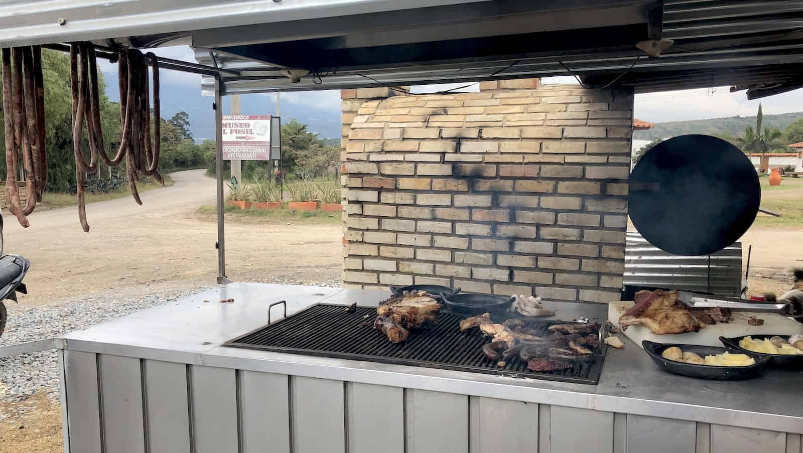 Meats on the grill at Parrilla El Pino