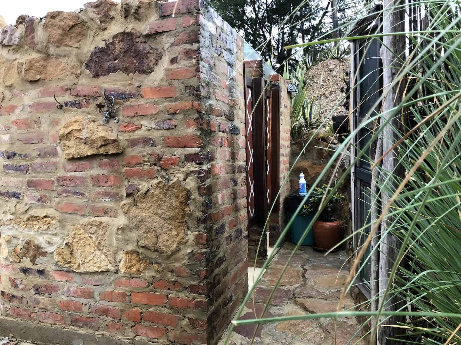 Entrance to the bathroom at Little Glass House