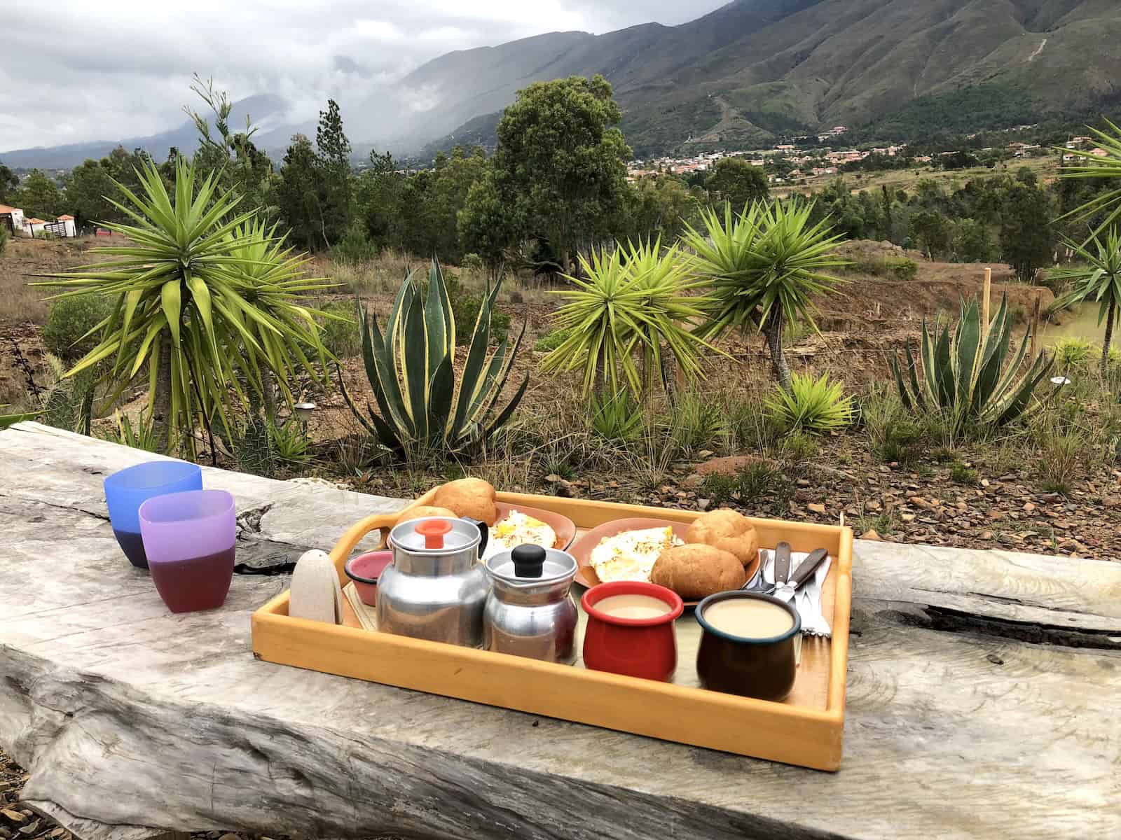 Breakfast at Little Glass House in Villa de Leyva, Boyacá, Colombia