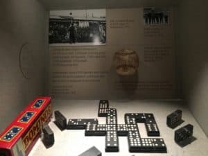 Items used for entertainment in POW camps at the National Prisoner of War Museum at Andersonville National Historic Site in Georgia