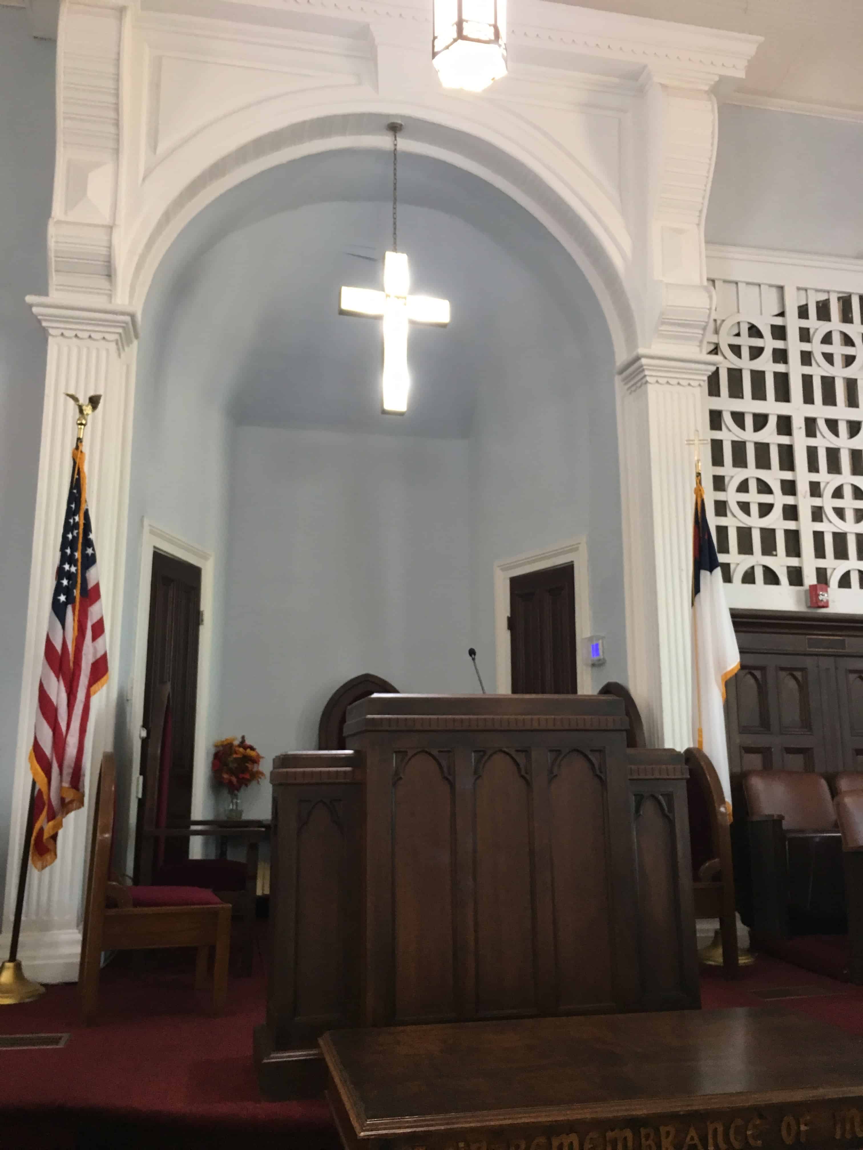 Pulpit at Dexter Avenue King Memorial Baptist Church in Montgomery, Alabama