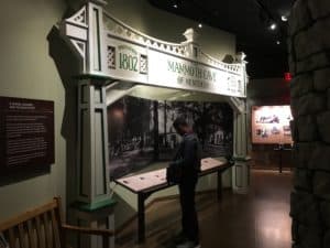 Cave tourism history exhibit at the museum at Mammoth Cave National Park in Kentucky