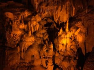 Cave formations on the Domes and Dripstones tour at Mammoth Cave National Park in Kentucky