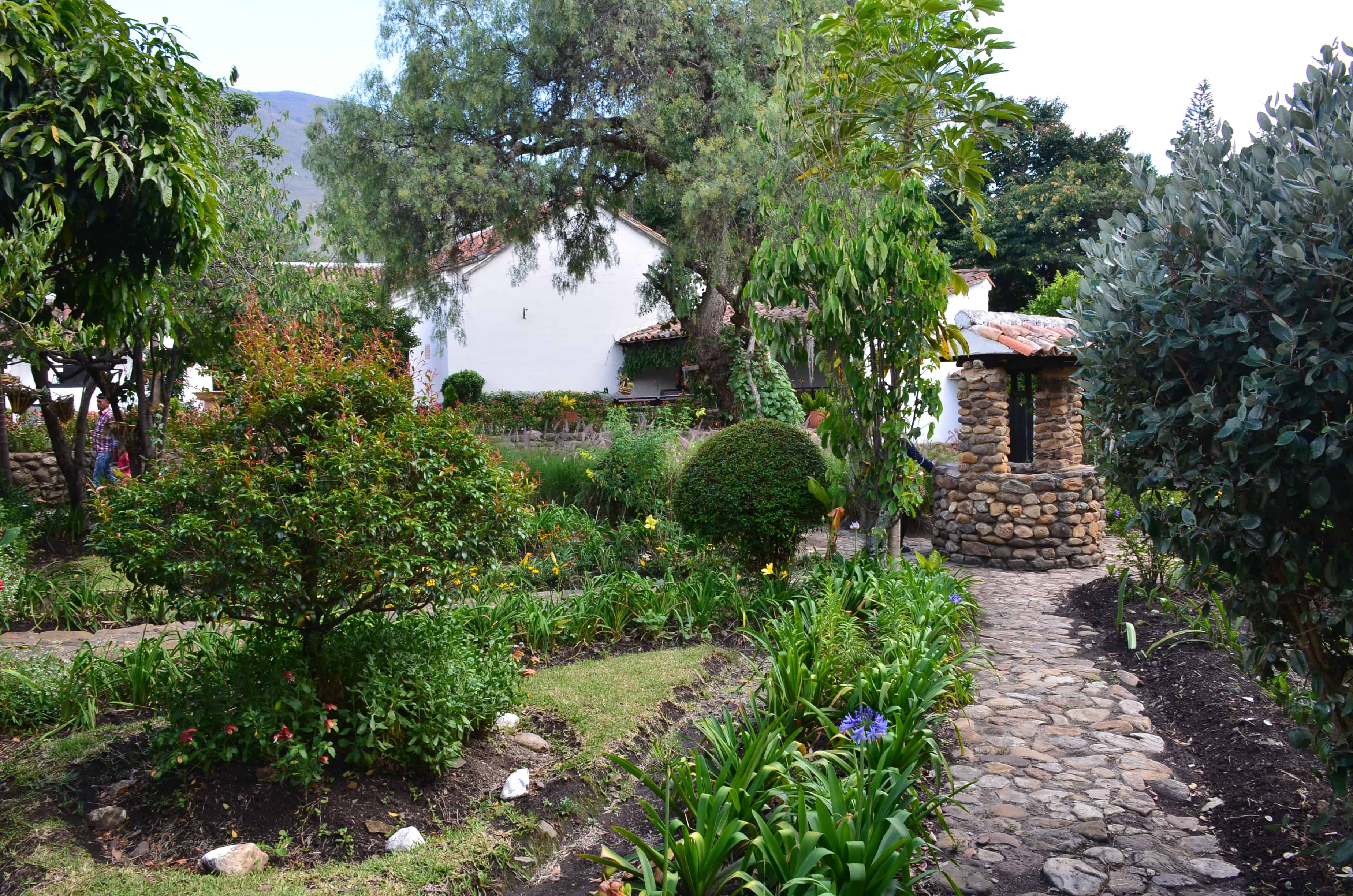 Garden at the Antonio Ricaurte House Museum in Villa de Leyva, Boyacá, Colombia