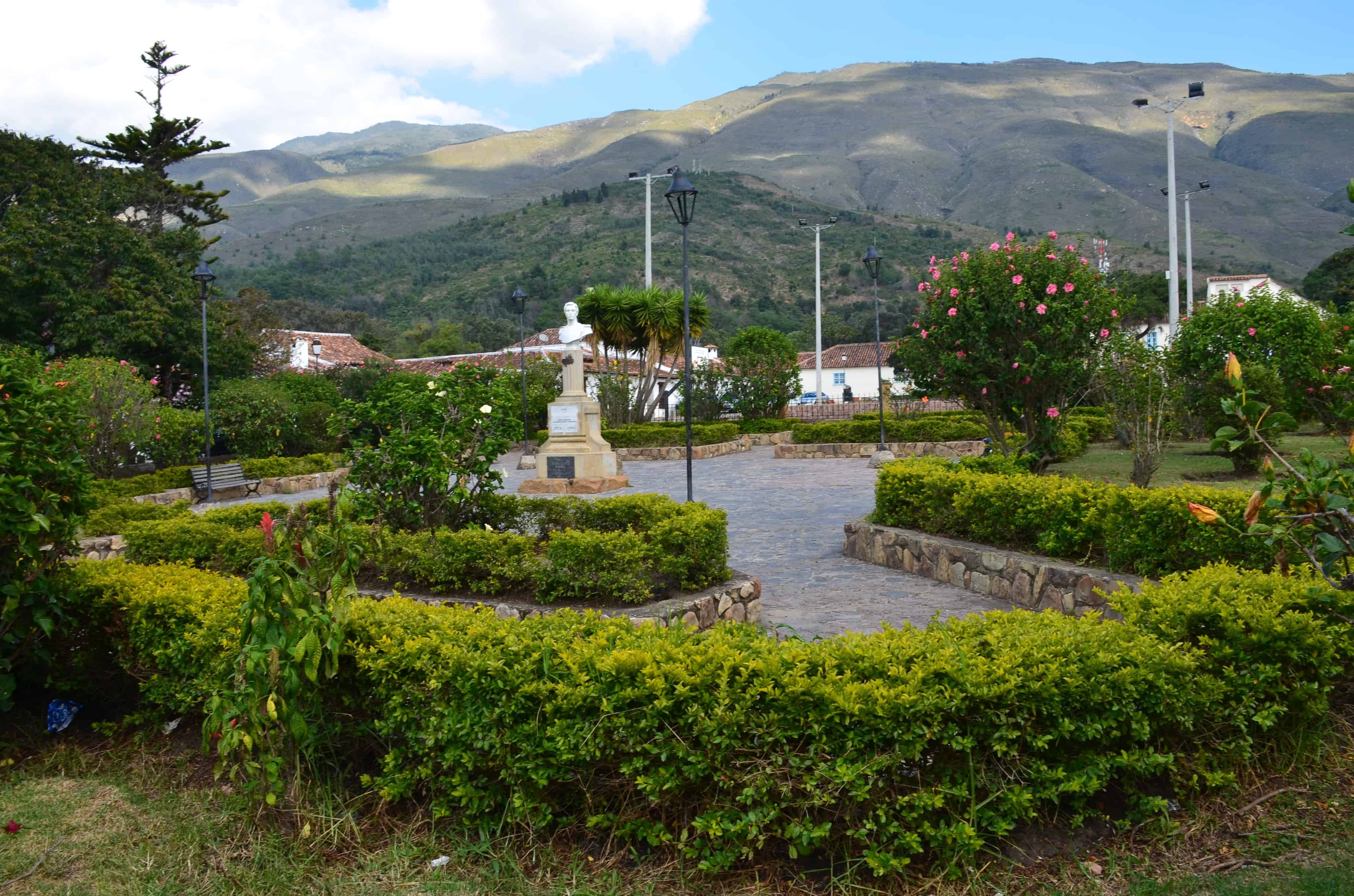 Garden at Parque Ricaurte in Villa de Leyva, Boyacá, Colombia