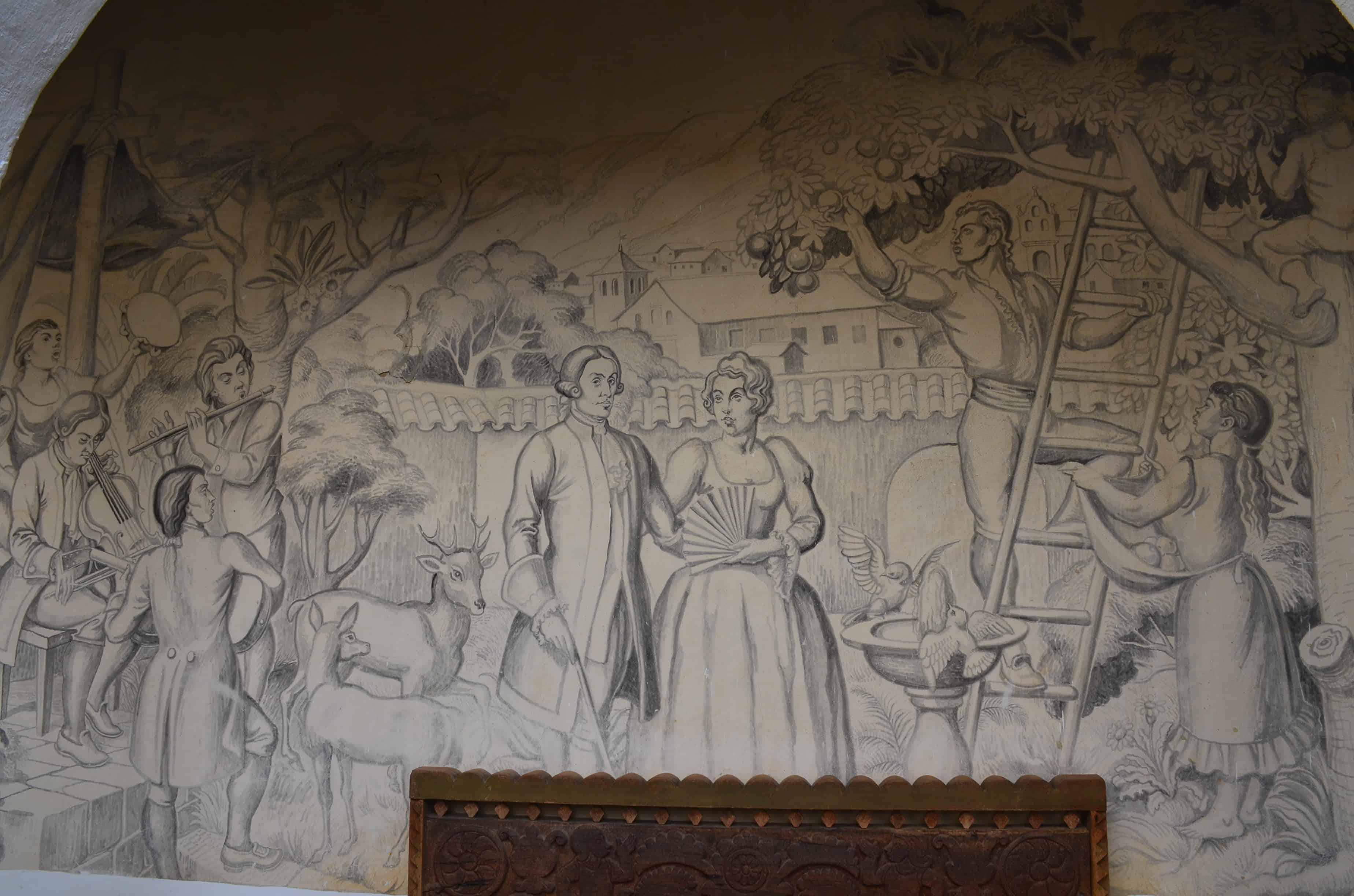 Fresco at Casa Museo Luis Alberto Acuña in Villa de Leyva, Boyacá, Colombia
