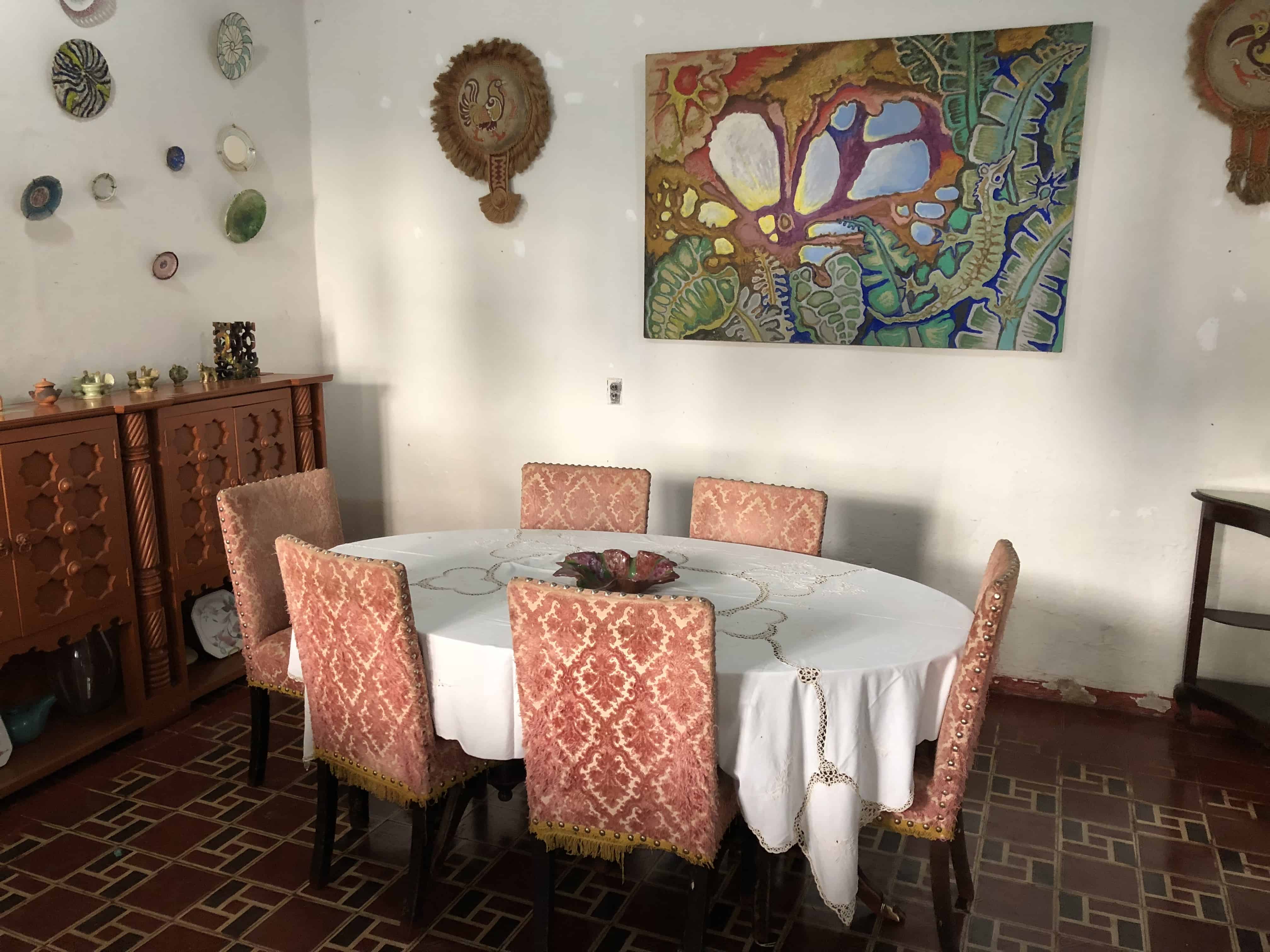 Dining room at Casa Museo Luis Alberto Acuña in Villa de Leyva, Boyacá, Colombia