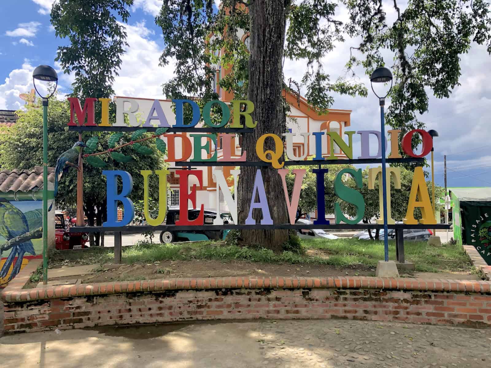 Mirador del Quindío sign in Buenavista, Quindío, Colombia