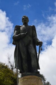 Santander statue at Puente de Boyacá in Colombia