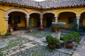Courtyard at Hacienda El Salitre in Paipa, Boyacá, Colombia