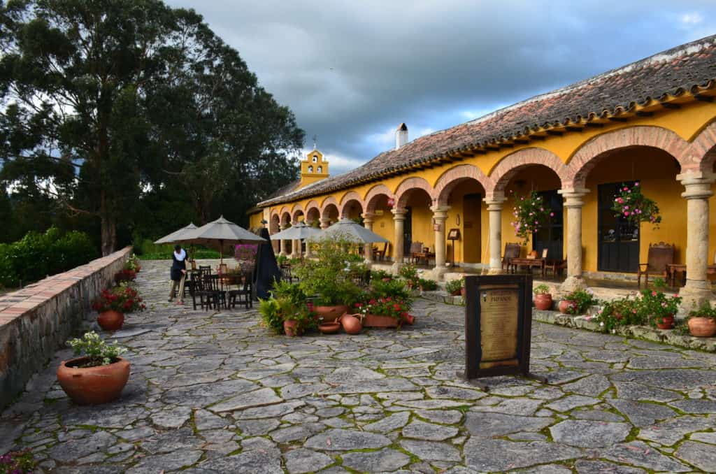 Patio at Hacienda El Salitre in Paipa, Boyacá, Colombia