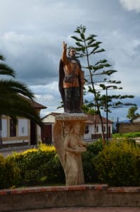 Statue of San Isidro Labrador in Tota, Boyacá, Colombia