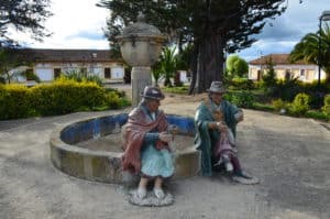 Fountain with weavers in Tota, Boyacá, Colombia