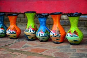 Colorful vases in Ráquira, Boyacá, Colombia