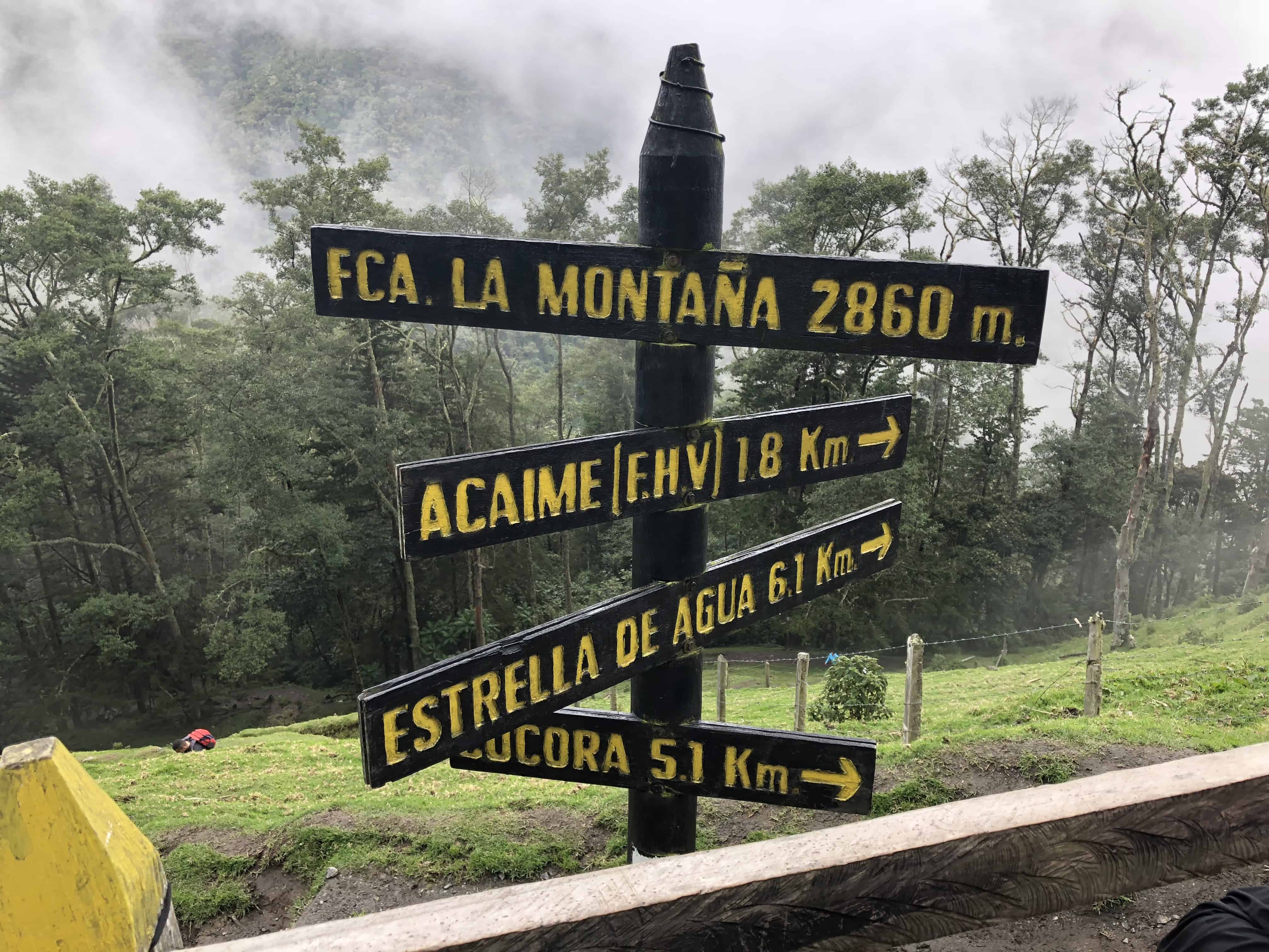 Signs at Finca La Montaña at Cocora Valley in Quindío, Colombia