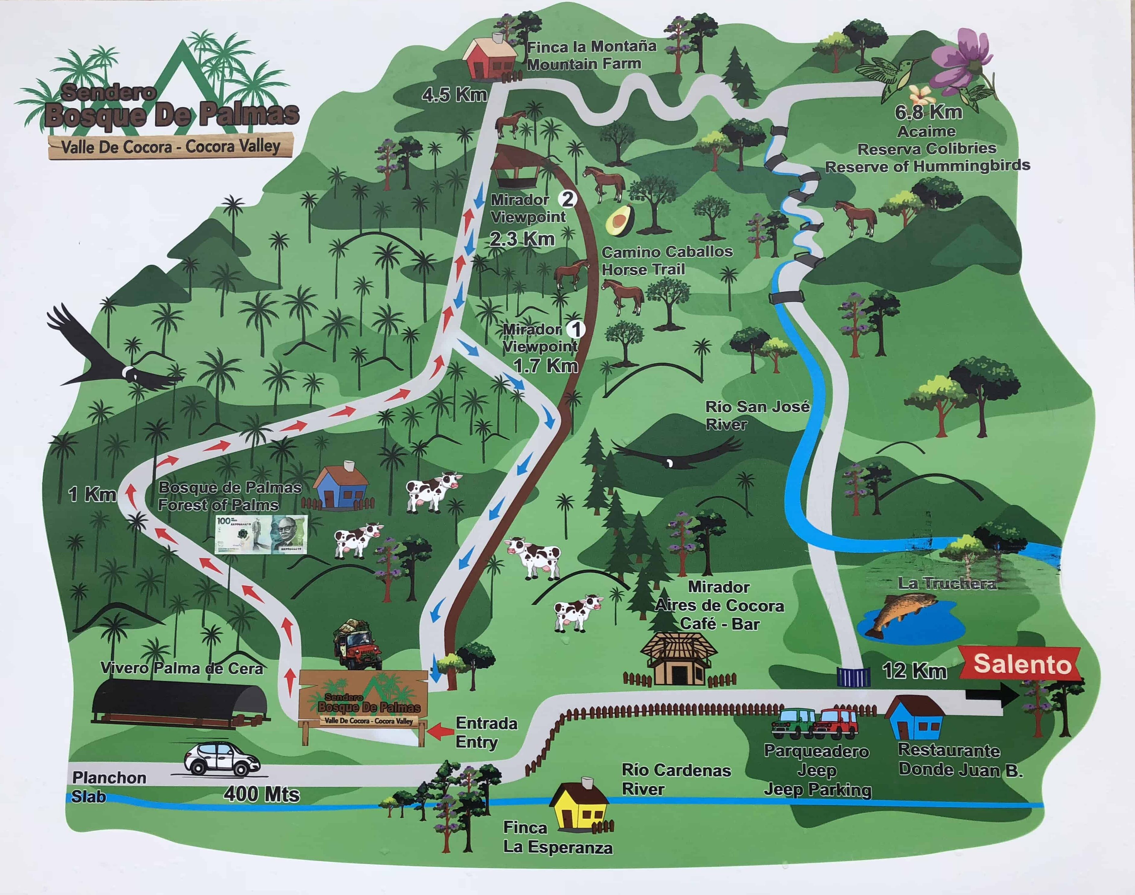 Map of Cocora Valley
