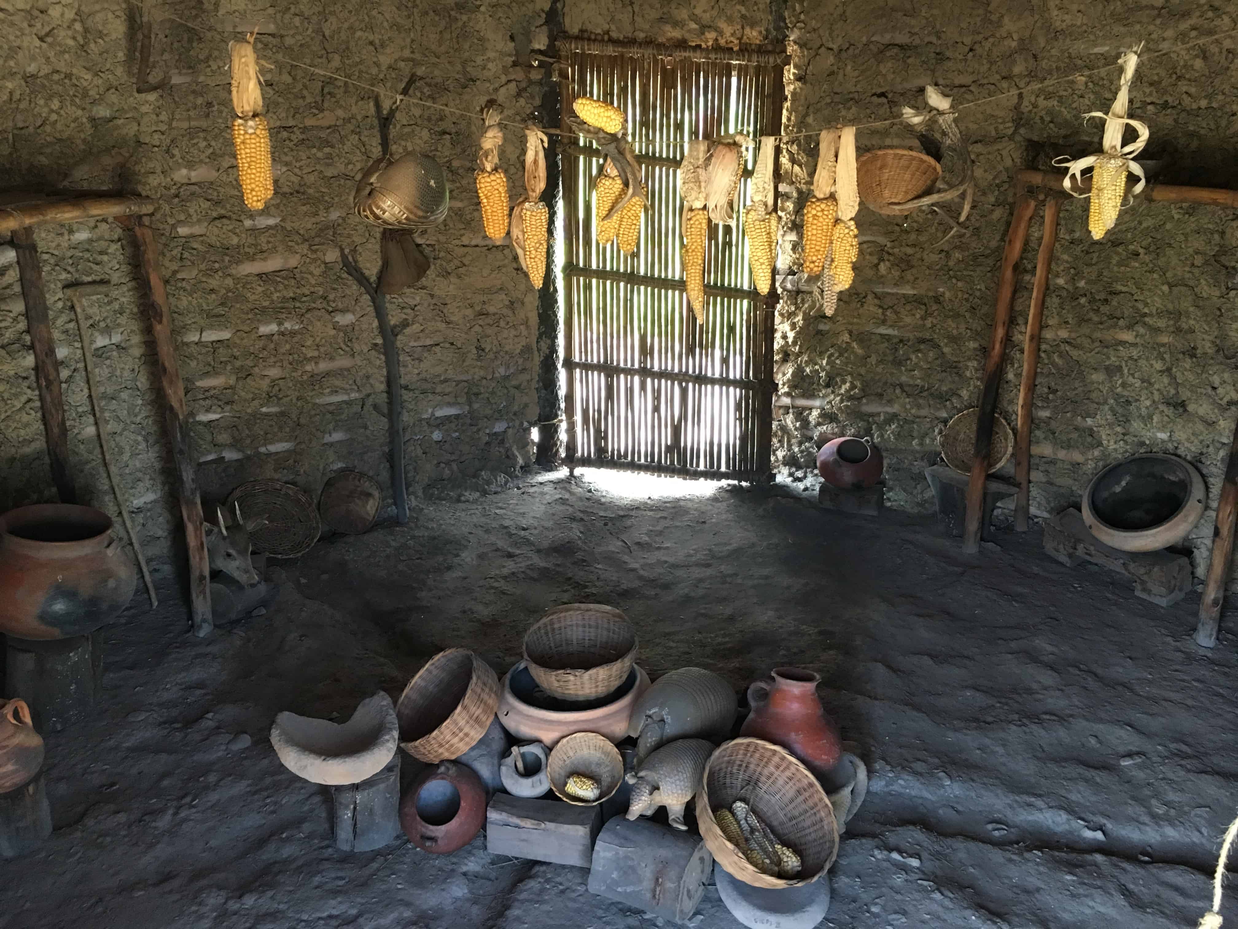 Inside a bohío at Suamox Archaeological Museum in Sogamoso, Boyacá, Colombia