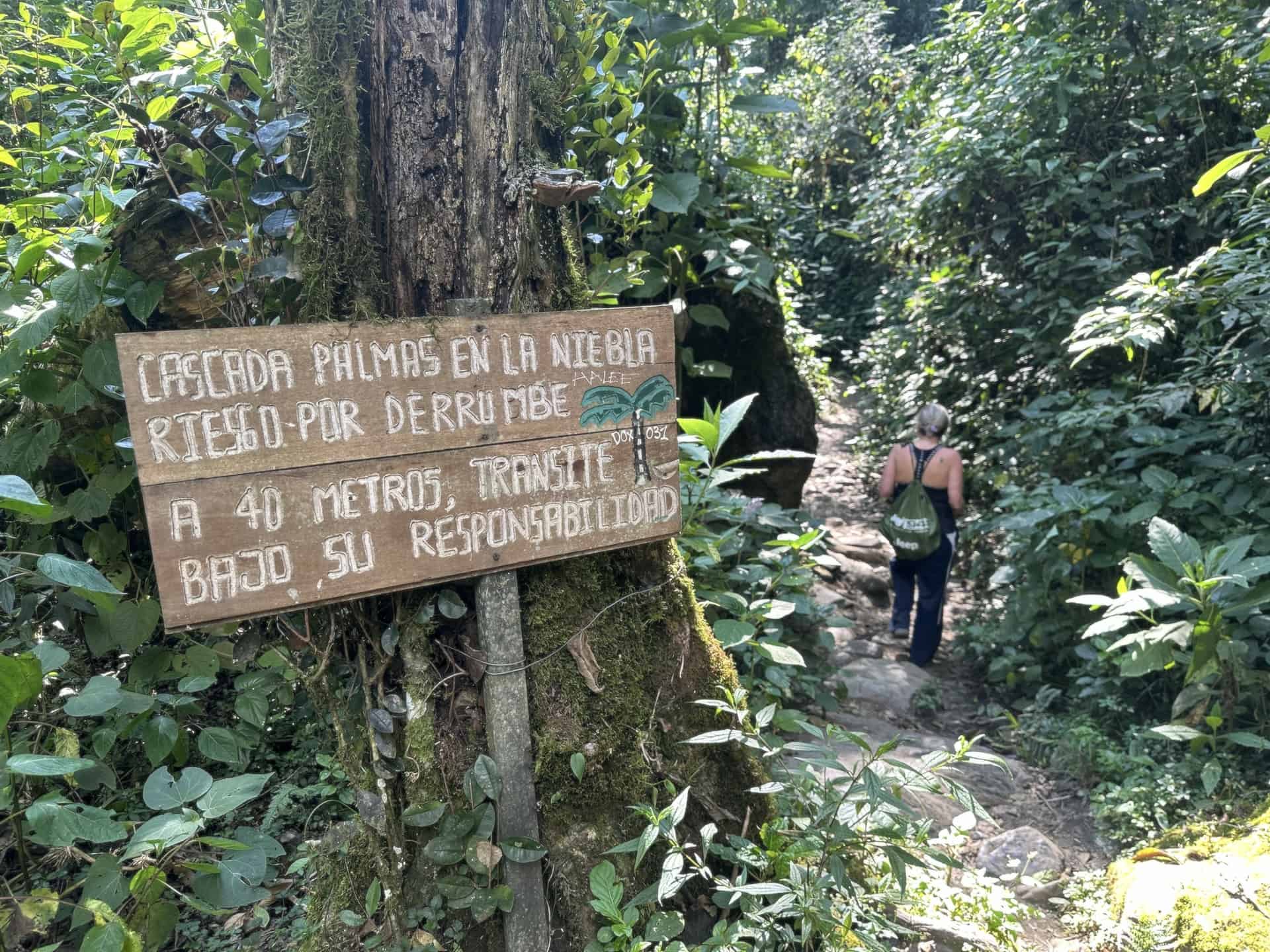 Sign for the waterfall
