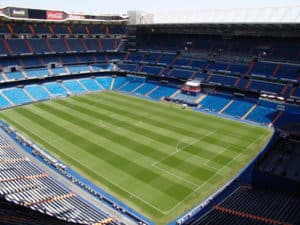 Panoramic view of Estadio Santiago Bernabéu in Madrid, Spain