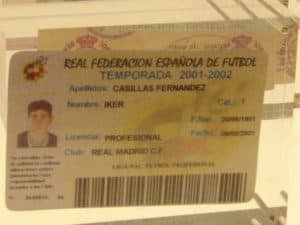 Iker's ID at Estadio Santiago Bernabéu in Madrid, Spain