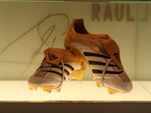 Raúl's boots at Estadio Santiago Bernabéu in Madrid, Spain