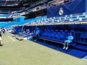Benches at Estadio Santiago Bernabéu in Madrid, Spain