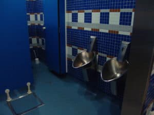 Bathroom at Estadio Santiago Bernabéu in Madrid, Spain
